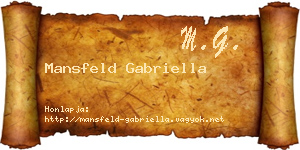 Mansfeld Gabriella névjegykártya